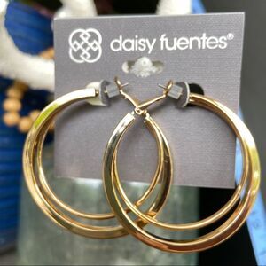Gold Double Hoop  Daisy Fuentes Fashion Earrings $16ea / 3 for $25